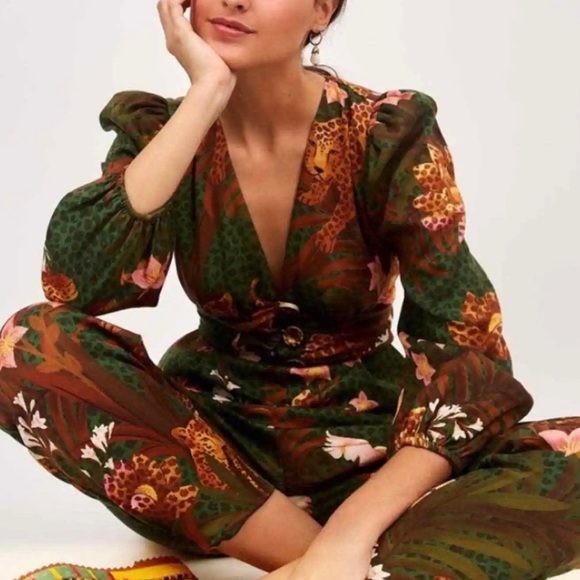 ISO Farm Rio Mixed Leopards Jumpsuit in XL - Picture 2 of 3